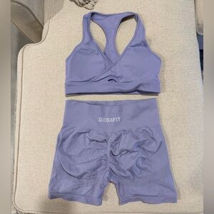 Diosafit Women's Athletic Shorts and Sports Bra Set - Purple